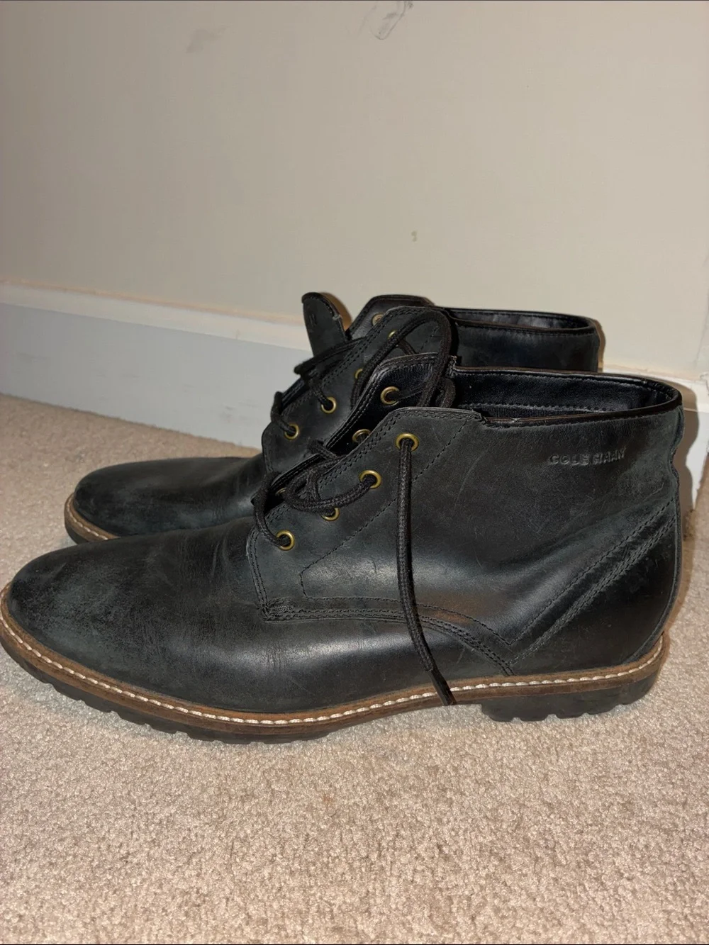 Cole Haan Black Leather Chukka Boots
